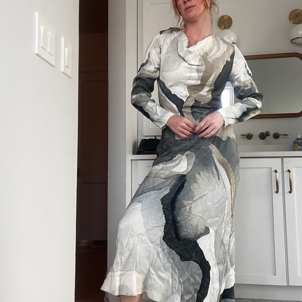 Elegant Abstract Maxi Dress